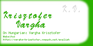 krisztofer vargha business card